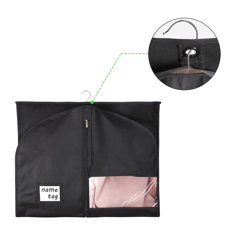 KEEGH 40" Suit Bags Garment Bags for Storage (Set of 6) Garment Bags for Hanging Clothes, Suit Cover Bags Garment Covers for Dress Shirts Coats Clean with Zipper and Transparent Window, Black - Image 5